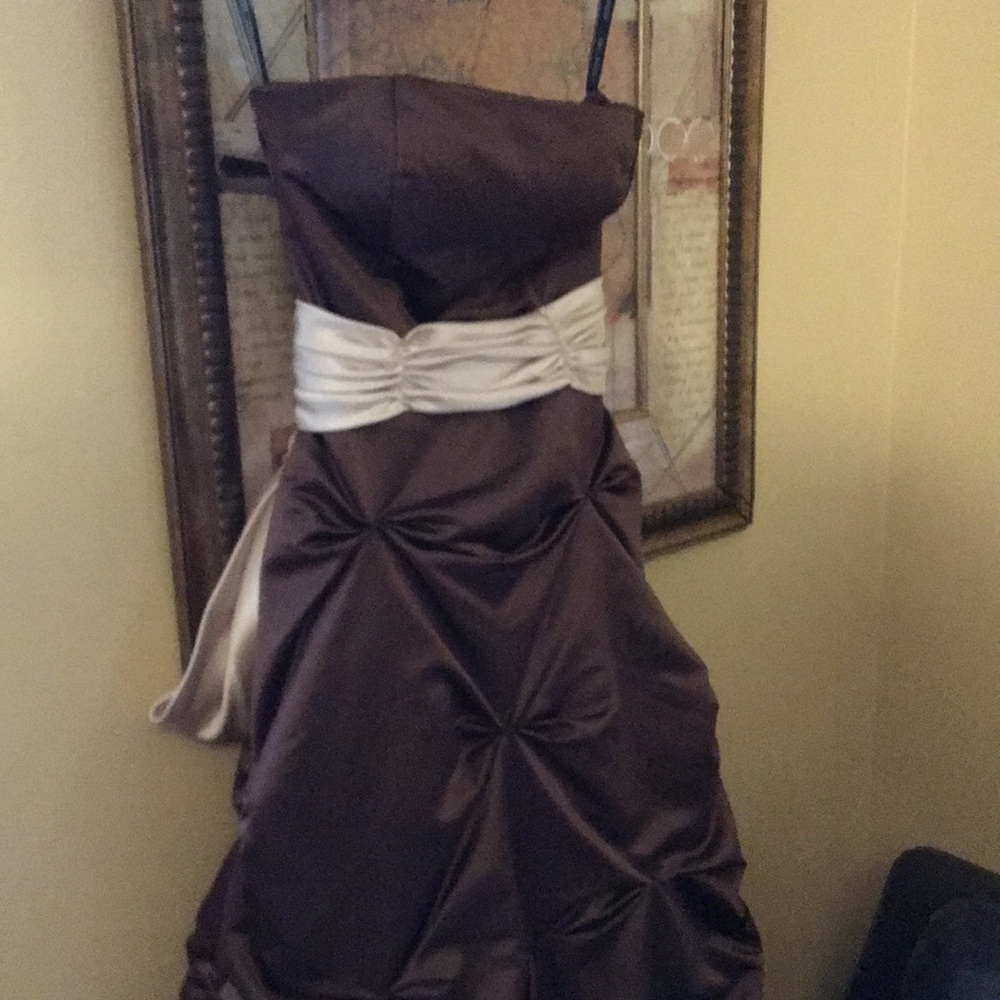 Bill Levkoff Formal Brown and cream with large bow